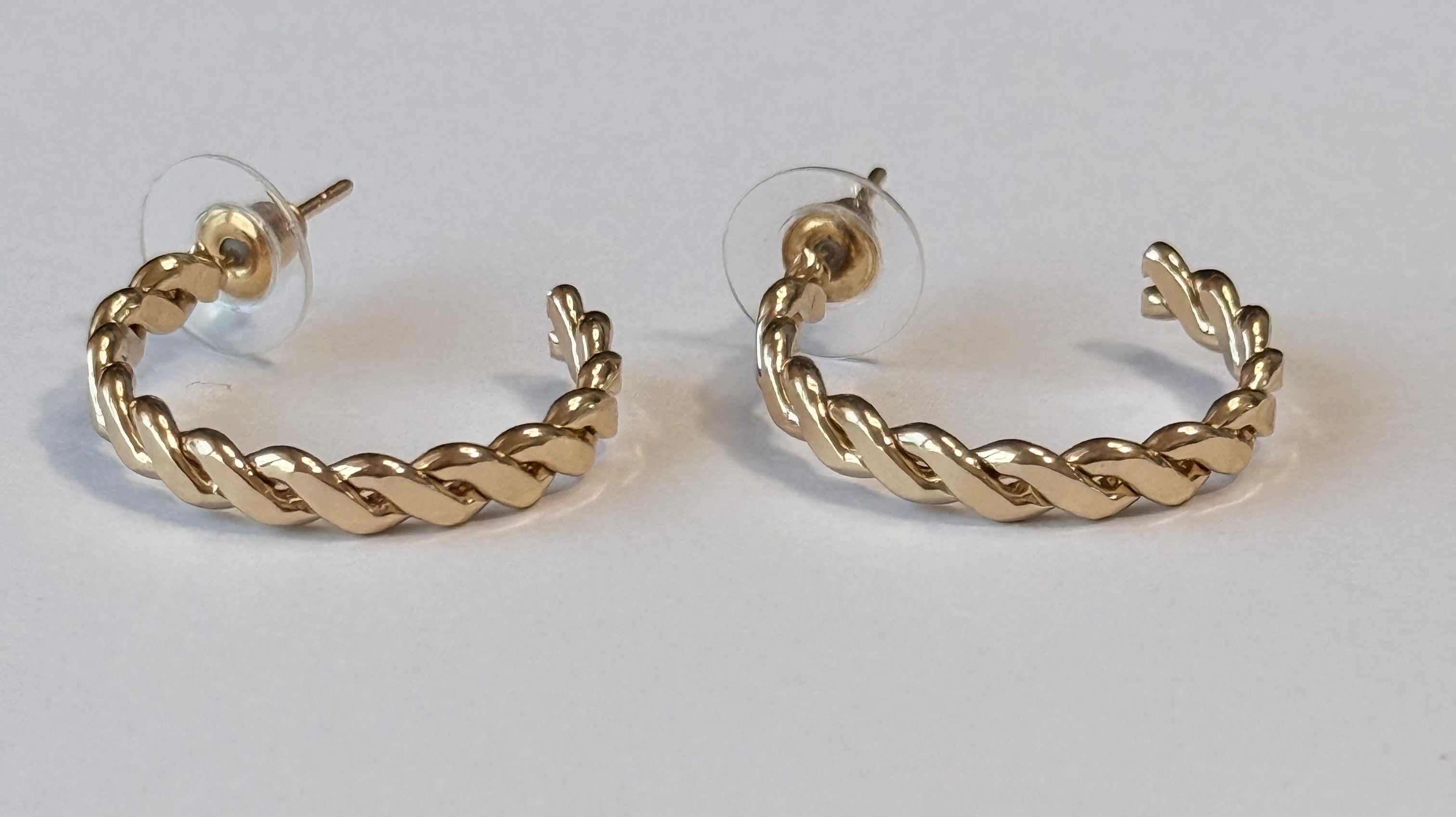 Twisted Gold Hoop Earrings
