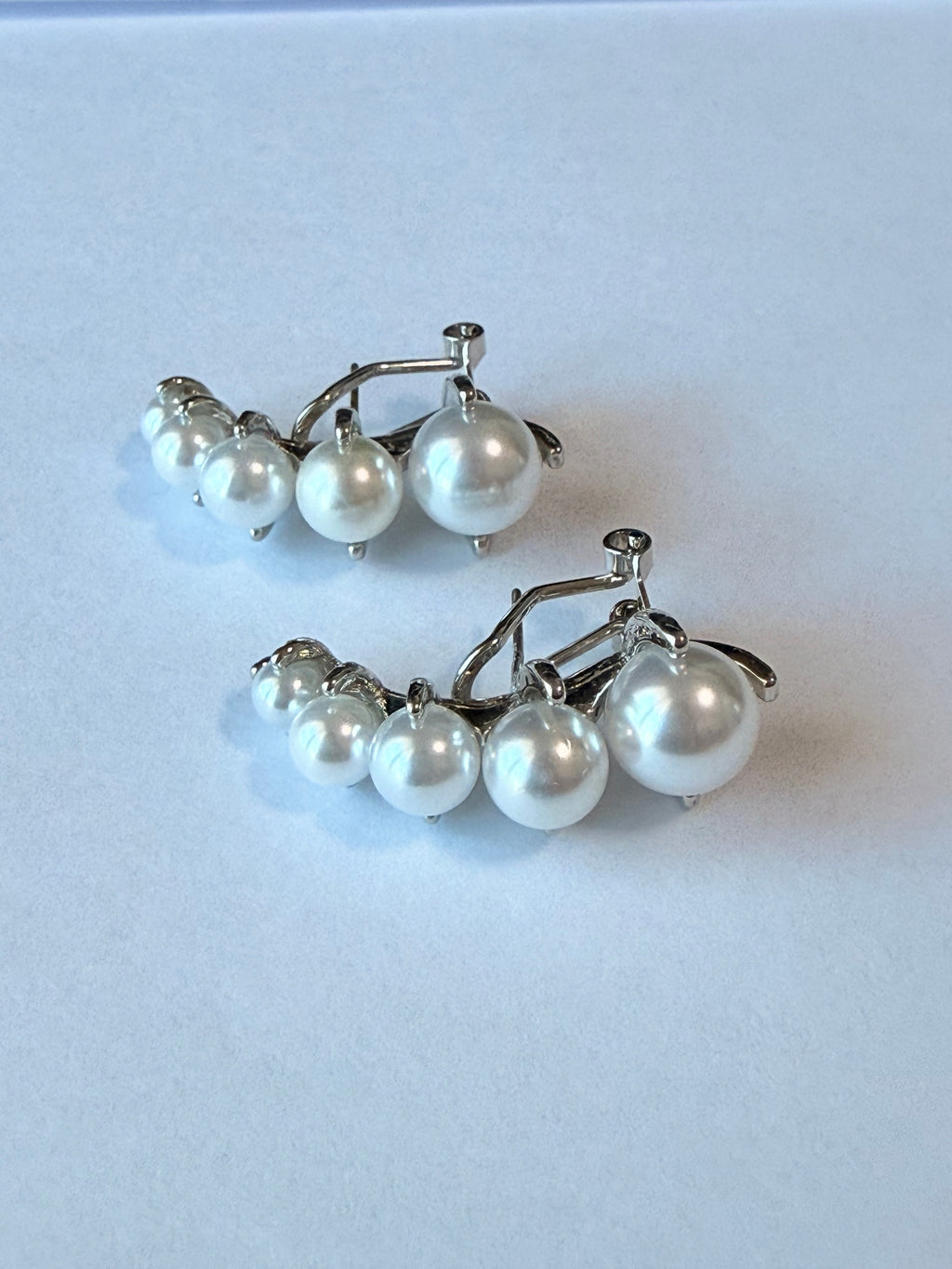 Pearl Cluster Hoop Earrings