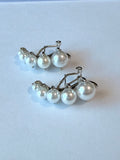 Pearl Cluster Hoop Earrings