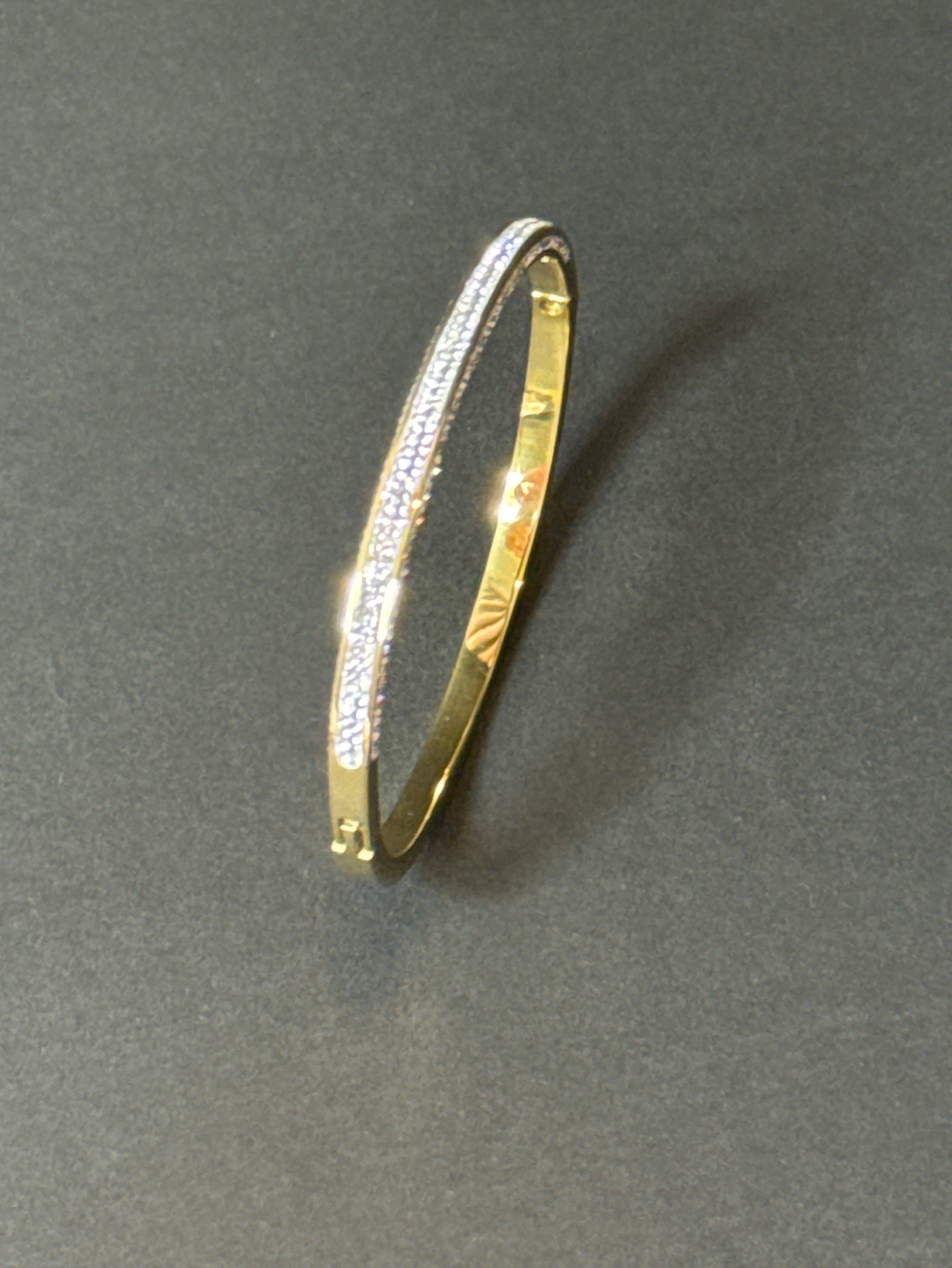 Crystal Line Gold Bangle