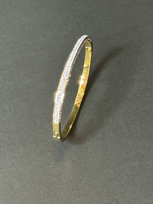 Crystal Line Gold Bangle