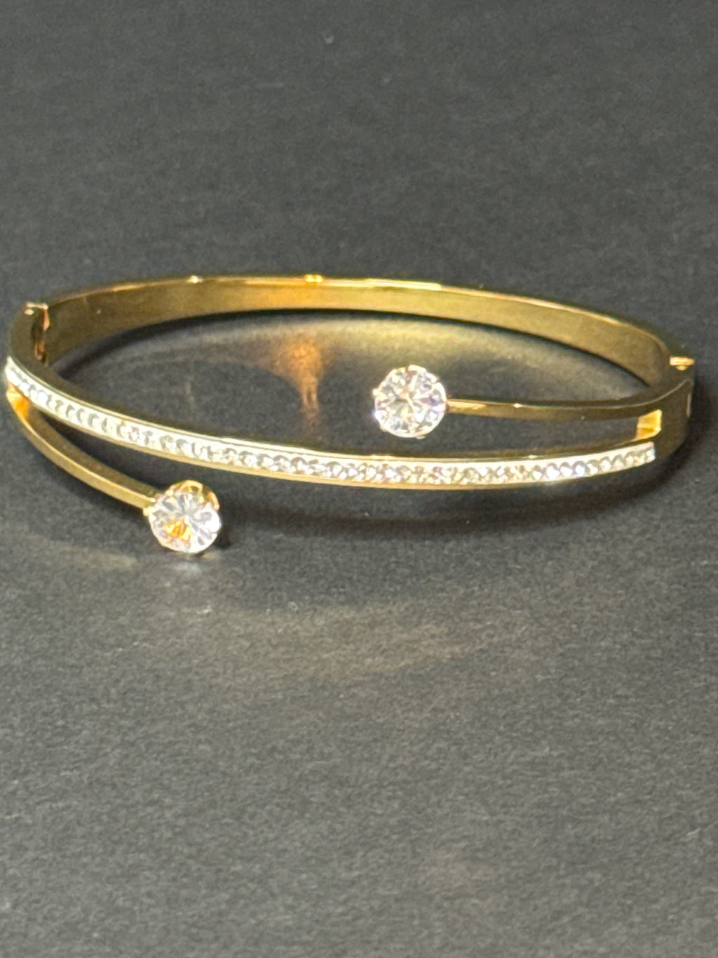 DUAL CRYSTAL OPEN BANGLE