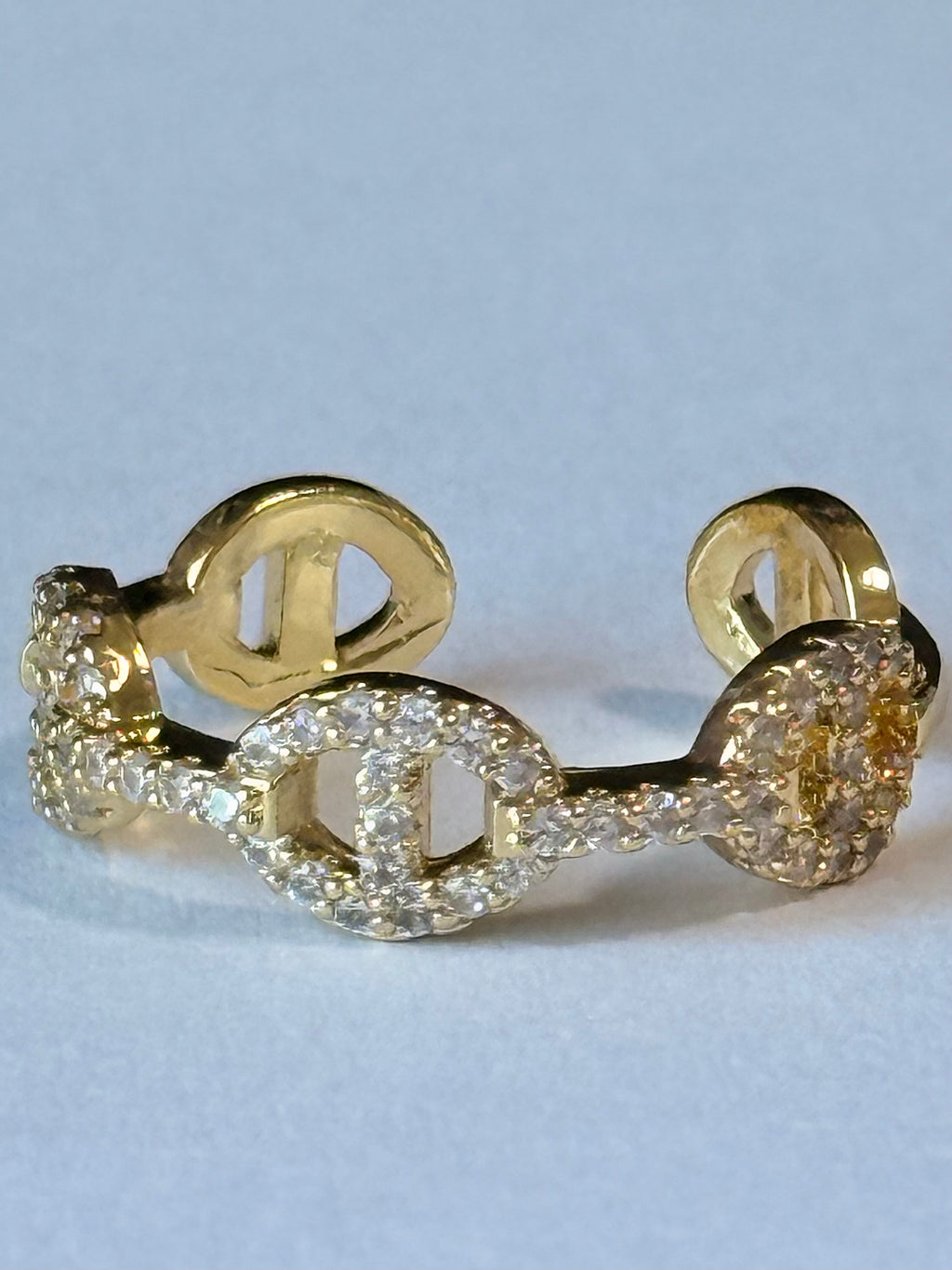 Twisted Crystal Luxe Adjustable Ring