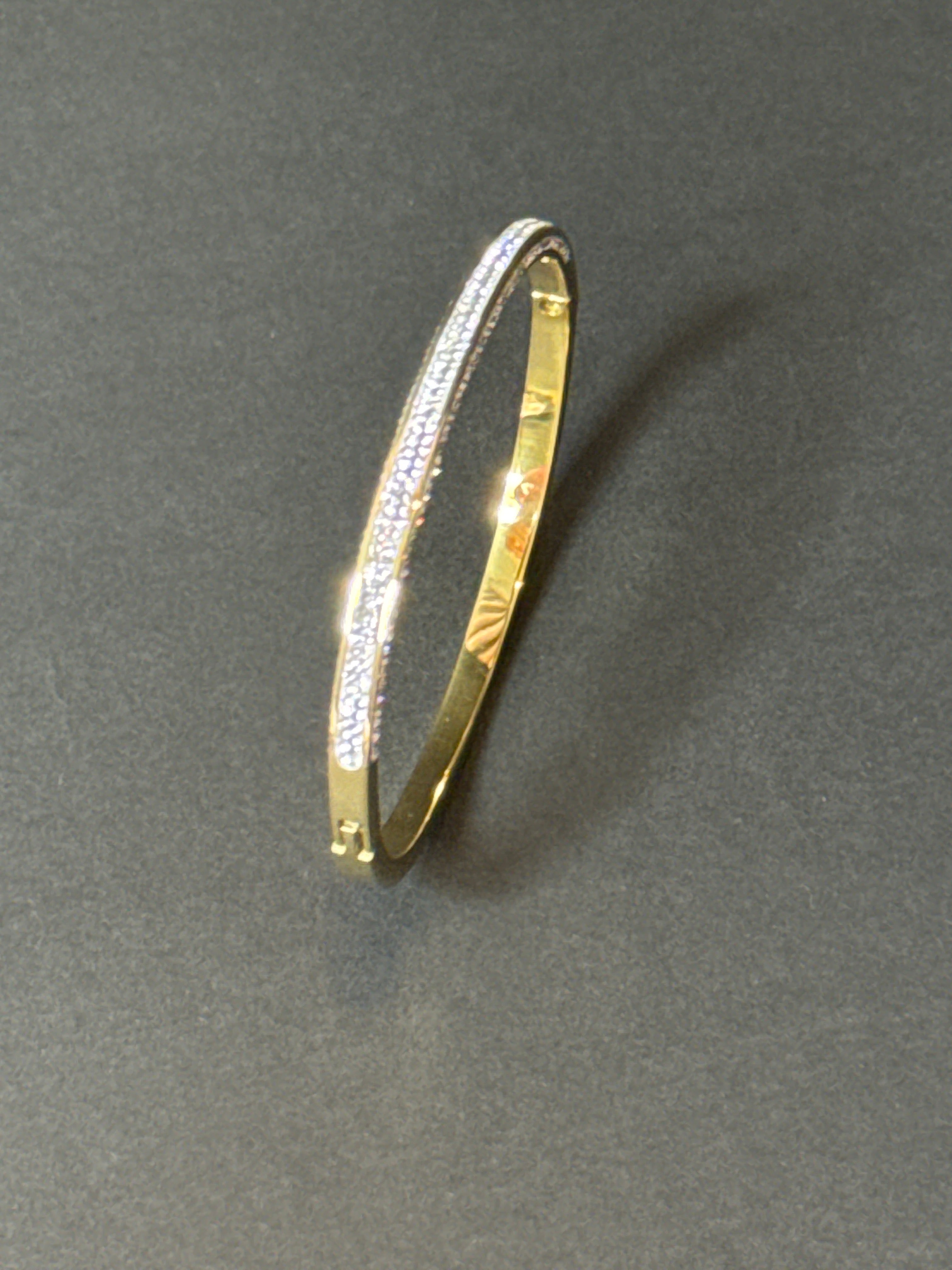 Crystal Line Gold Bangle