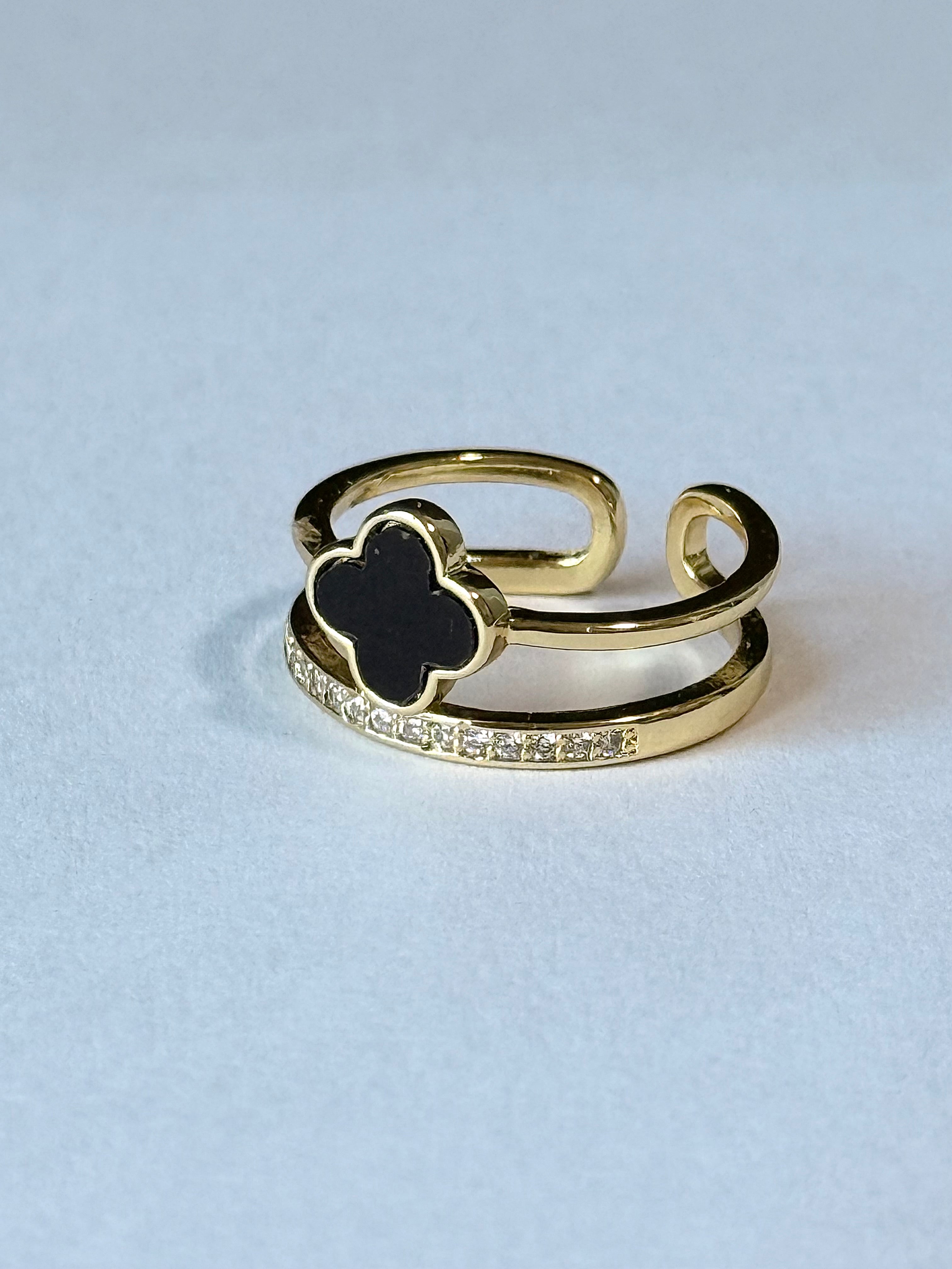 Black Clover Luxe Adjustable Ring