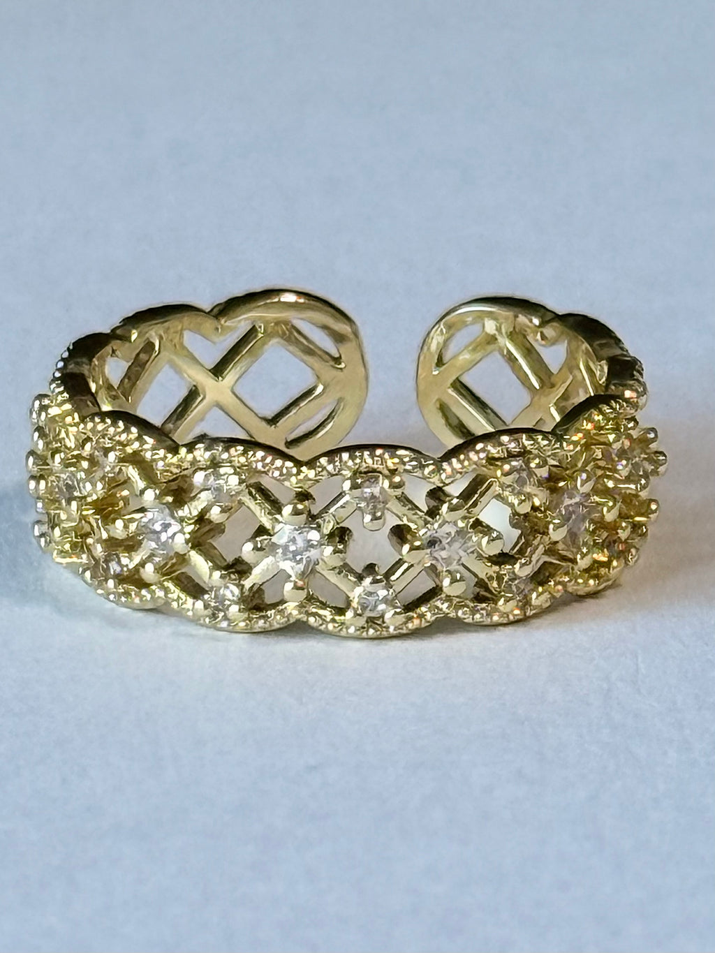 Gilded Lattice Ring