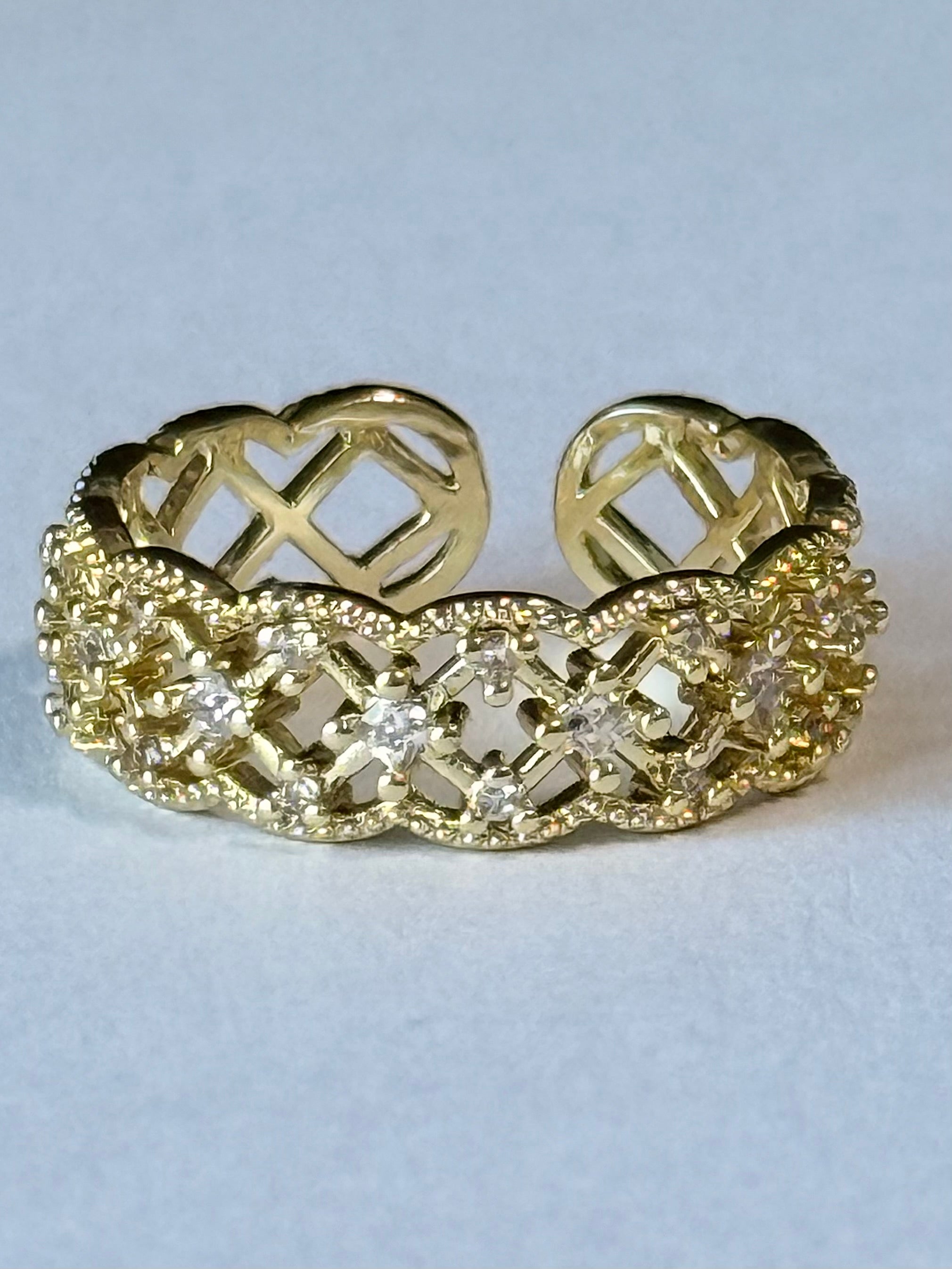 Gilded Lattice Ring