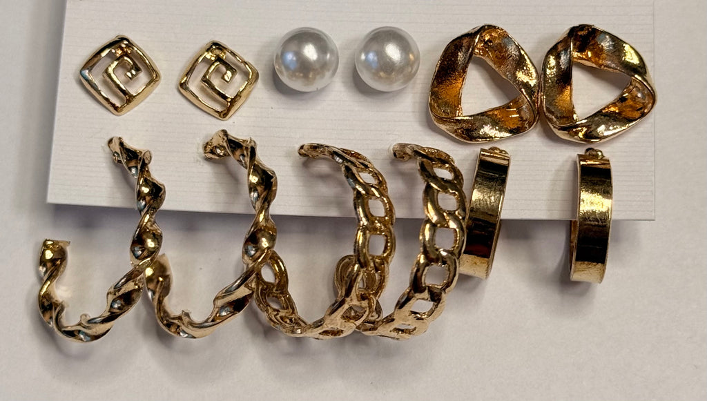 Golden Trend Hoop Set (6-Pair Bundle)