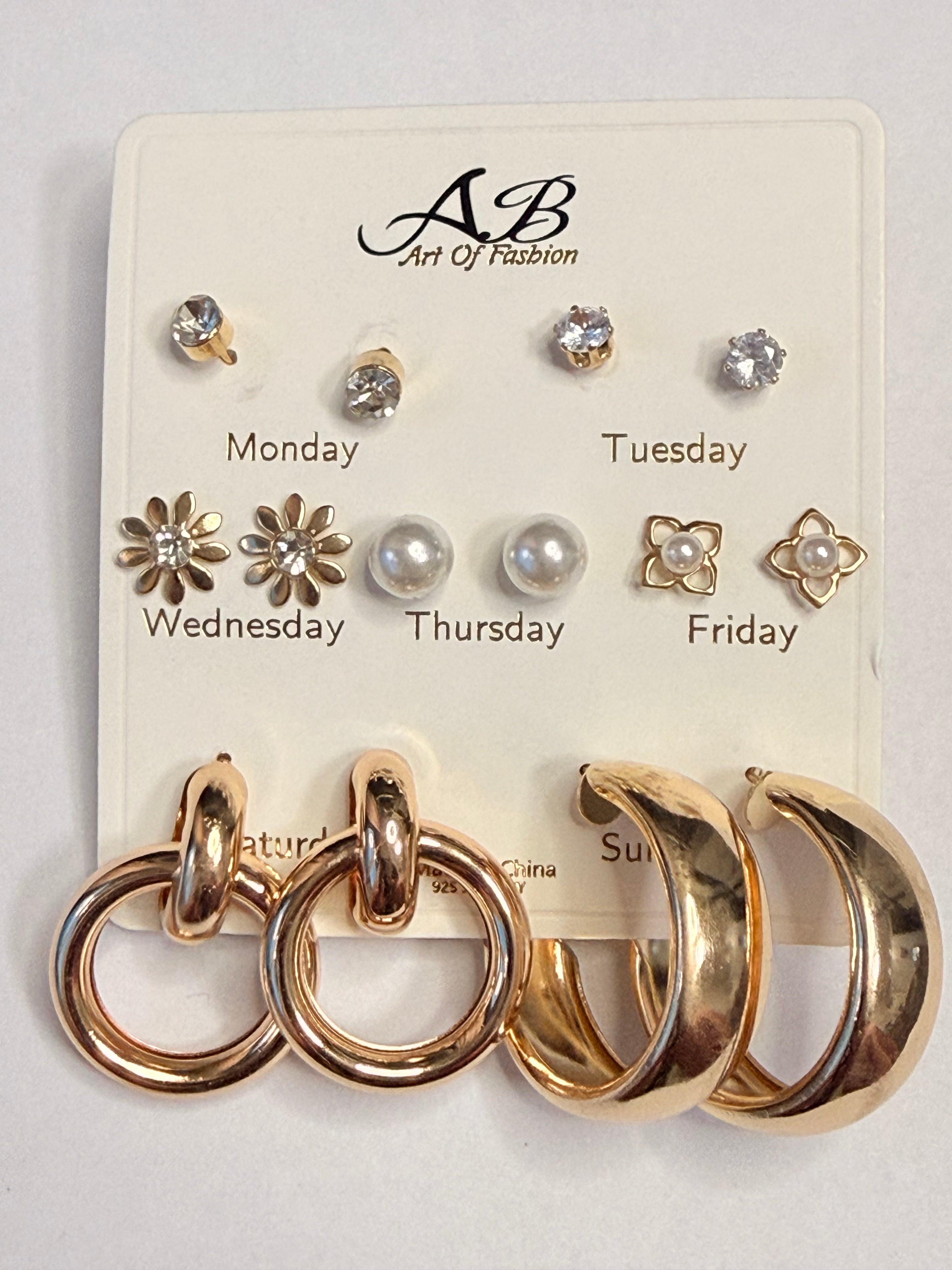 Weekly Style Earring Set (7-Pair Bundle)