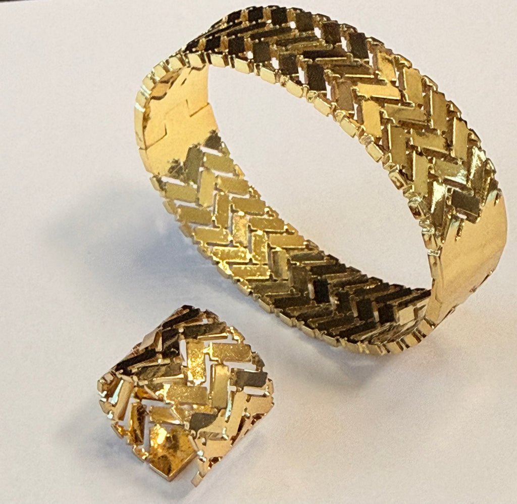 Golden Geo Luxe Set (Bracelet + Ring)