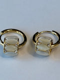 Floral Charm Gold Hoop Earrings