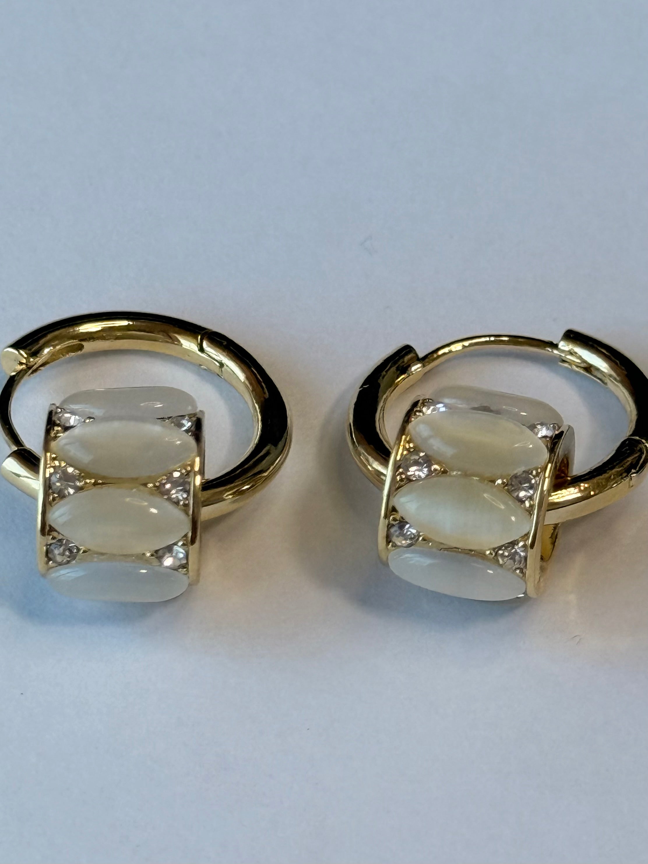 Floral Charm Gold Hoop Earrings