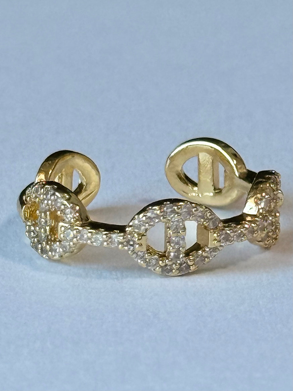 Twisted Crystal Luxe Adjustable Ring