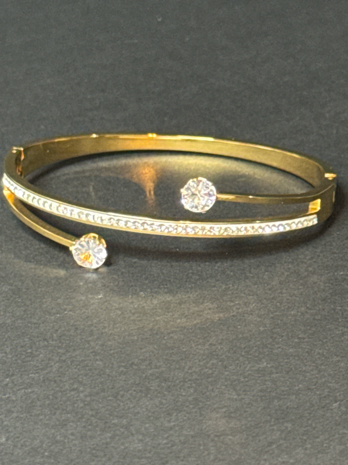 DUAL CRYSTAL OPEN BANGLE