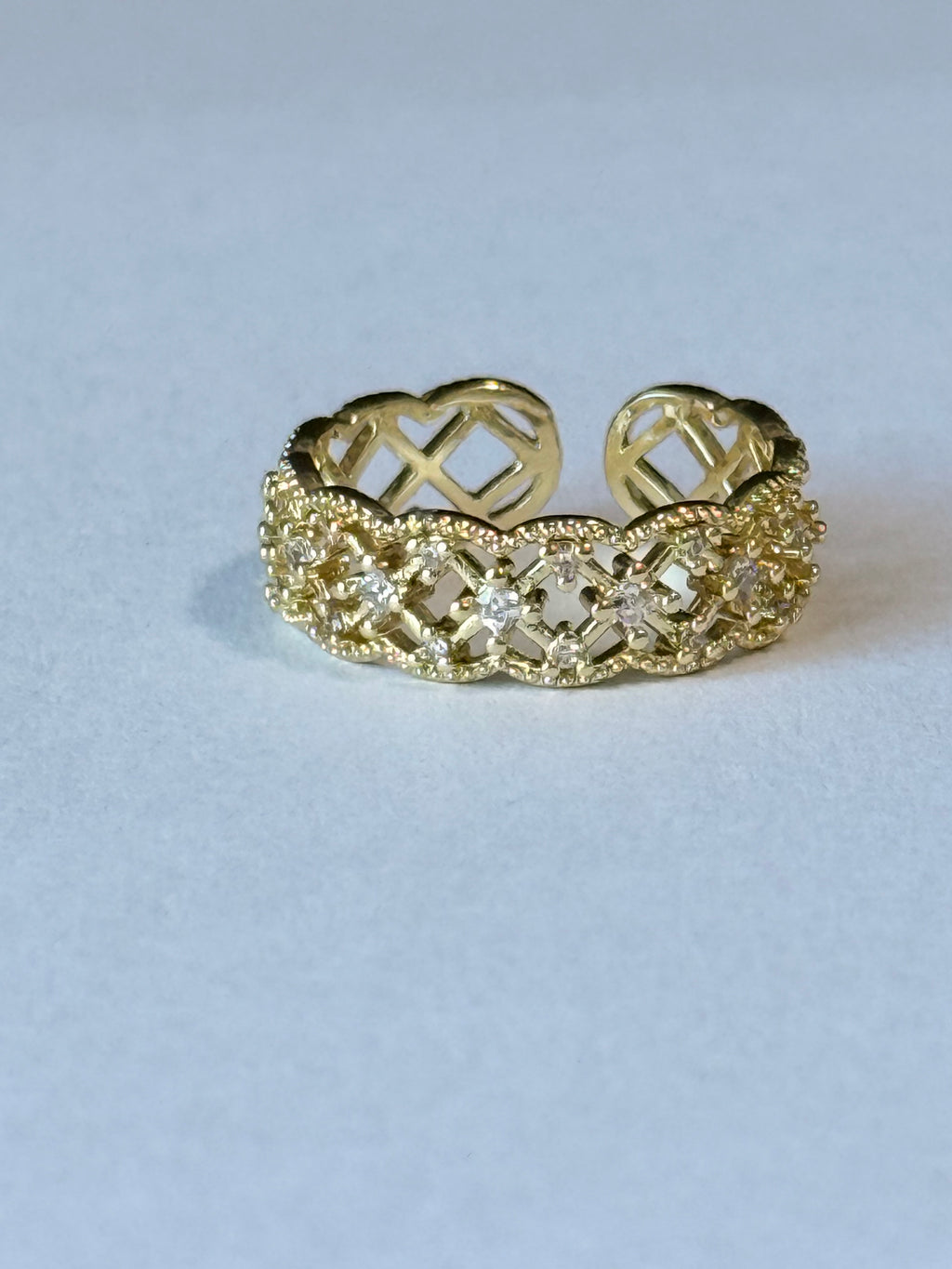 Gilded Lattice Ring