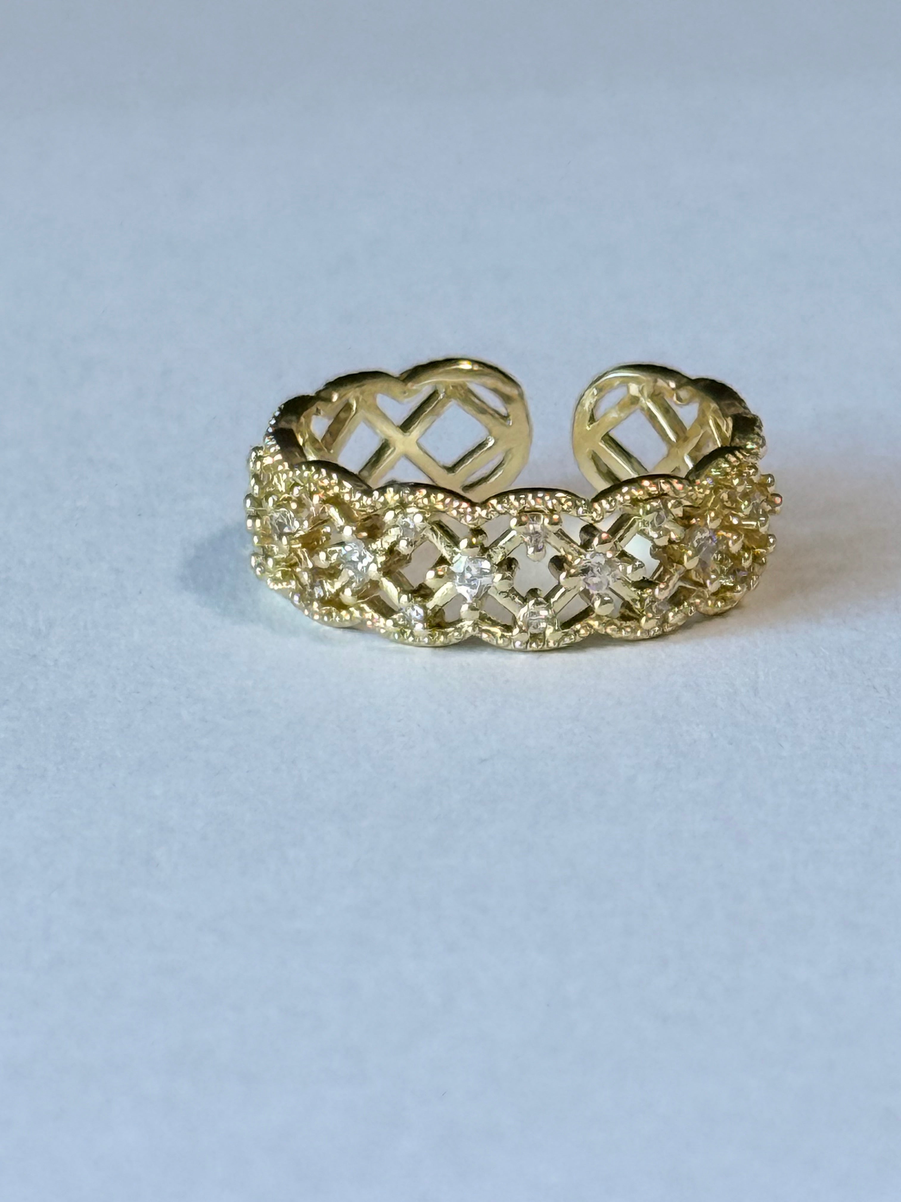 Gilded Lattice Ring