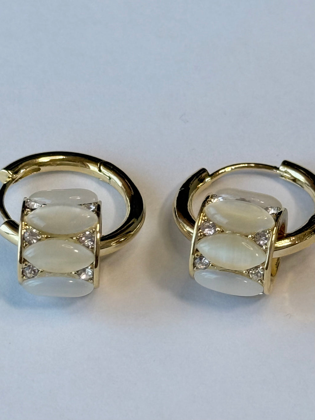 Floral Charm Gold Hoop Earrings