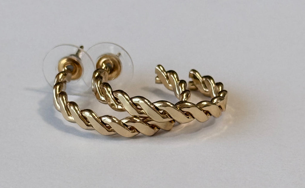 Twisted Gold Hoop Earrings