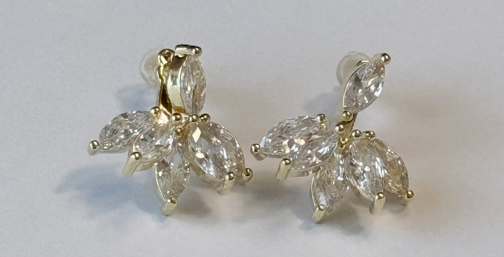 Crystal Leaf Stud Earrings