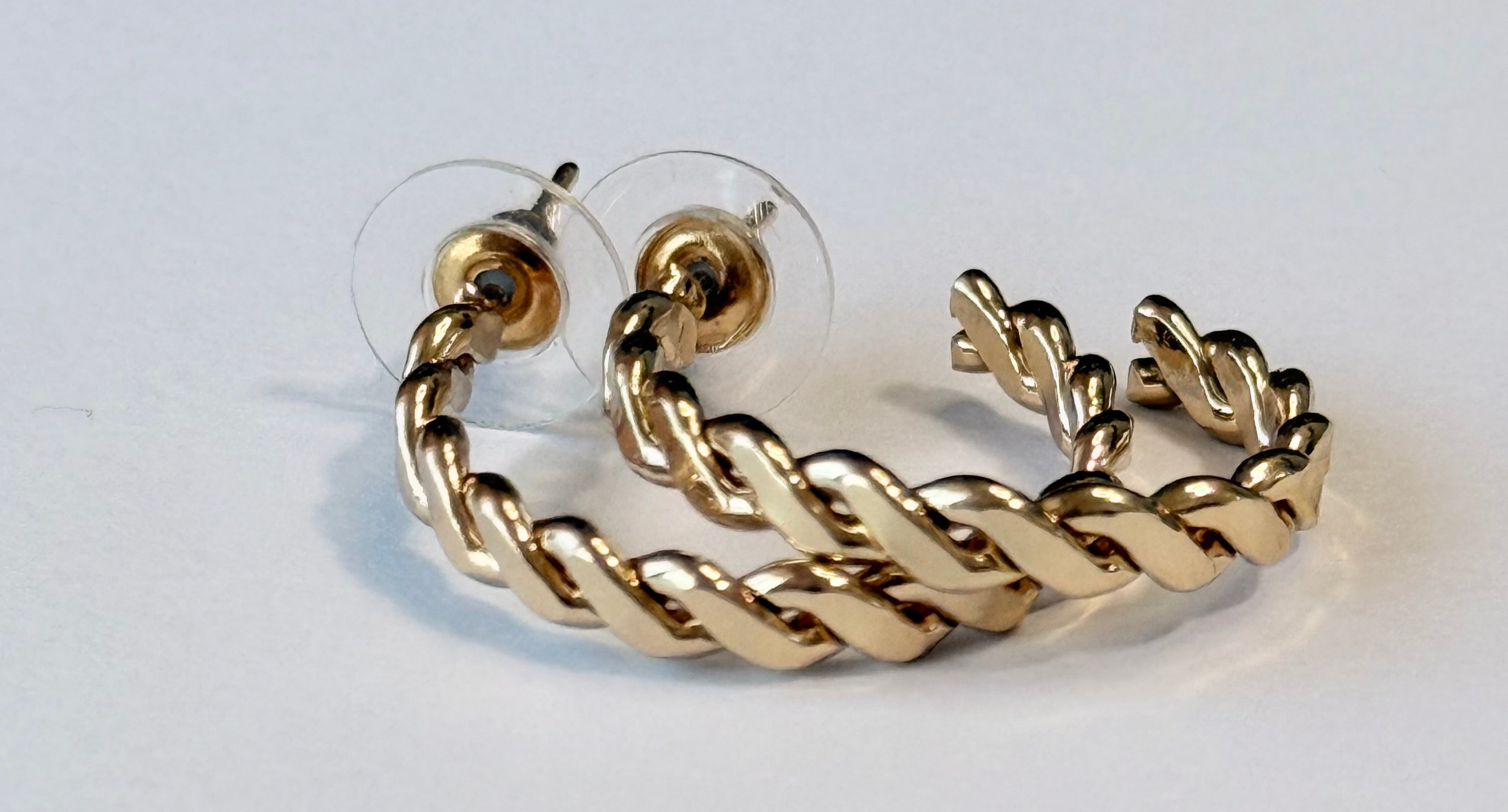 Twisted Gold Hoop Earrings