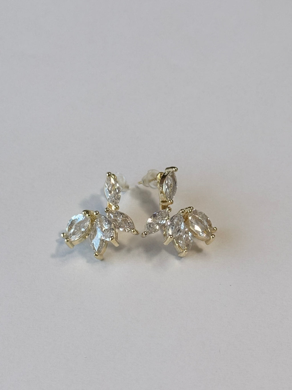 Crystal Leaf Stud Earrings