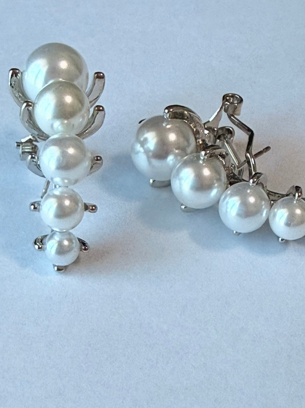 Pearl Cluster Hoop Earrings