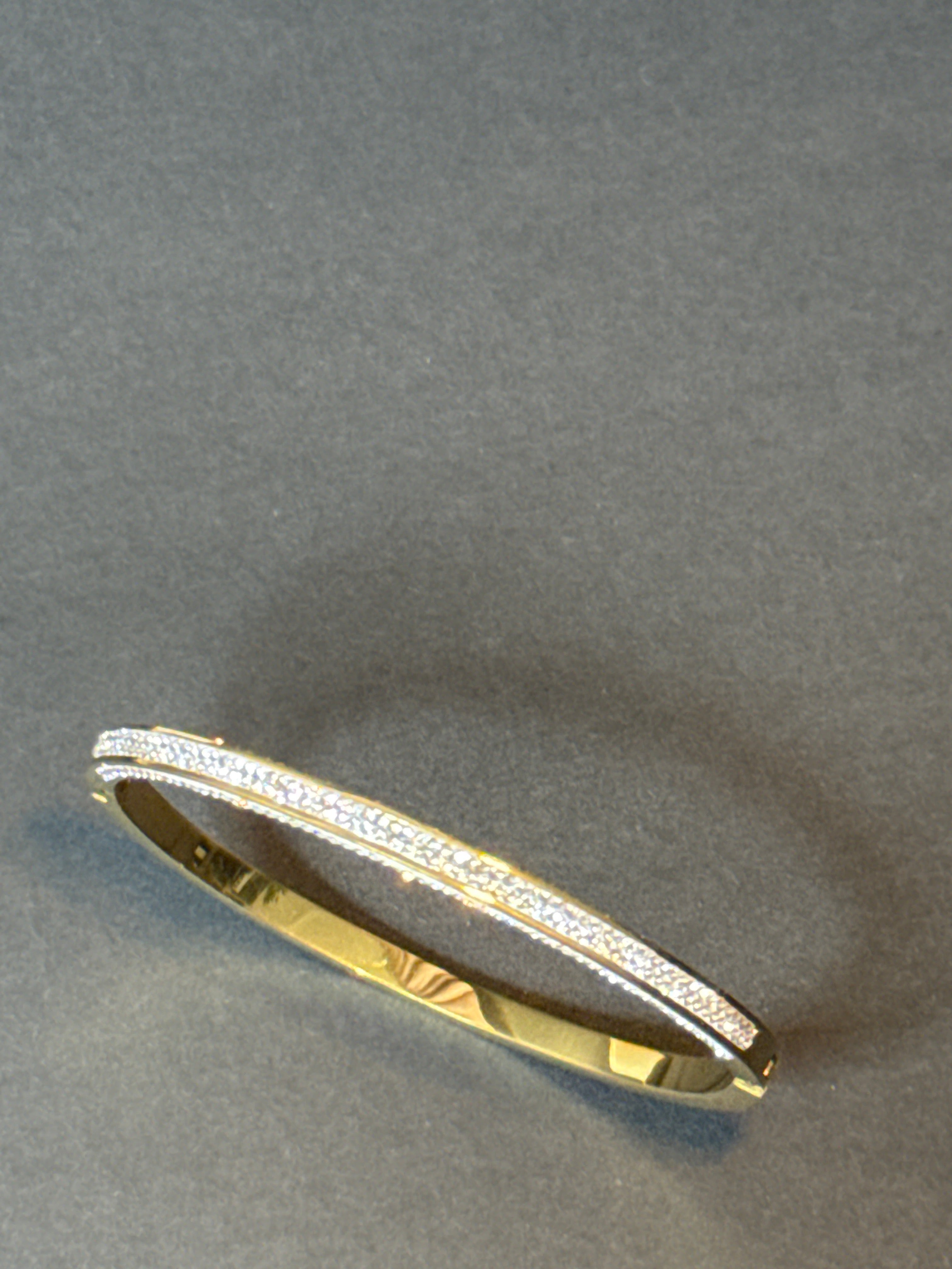 Crystal Line Gold Bangle