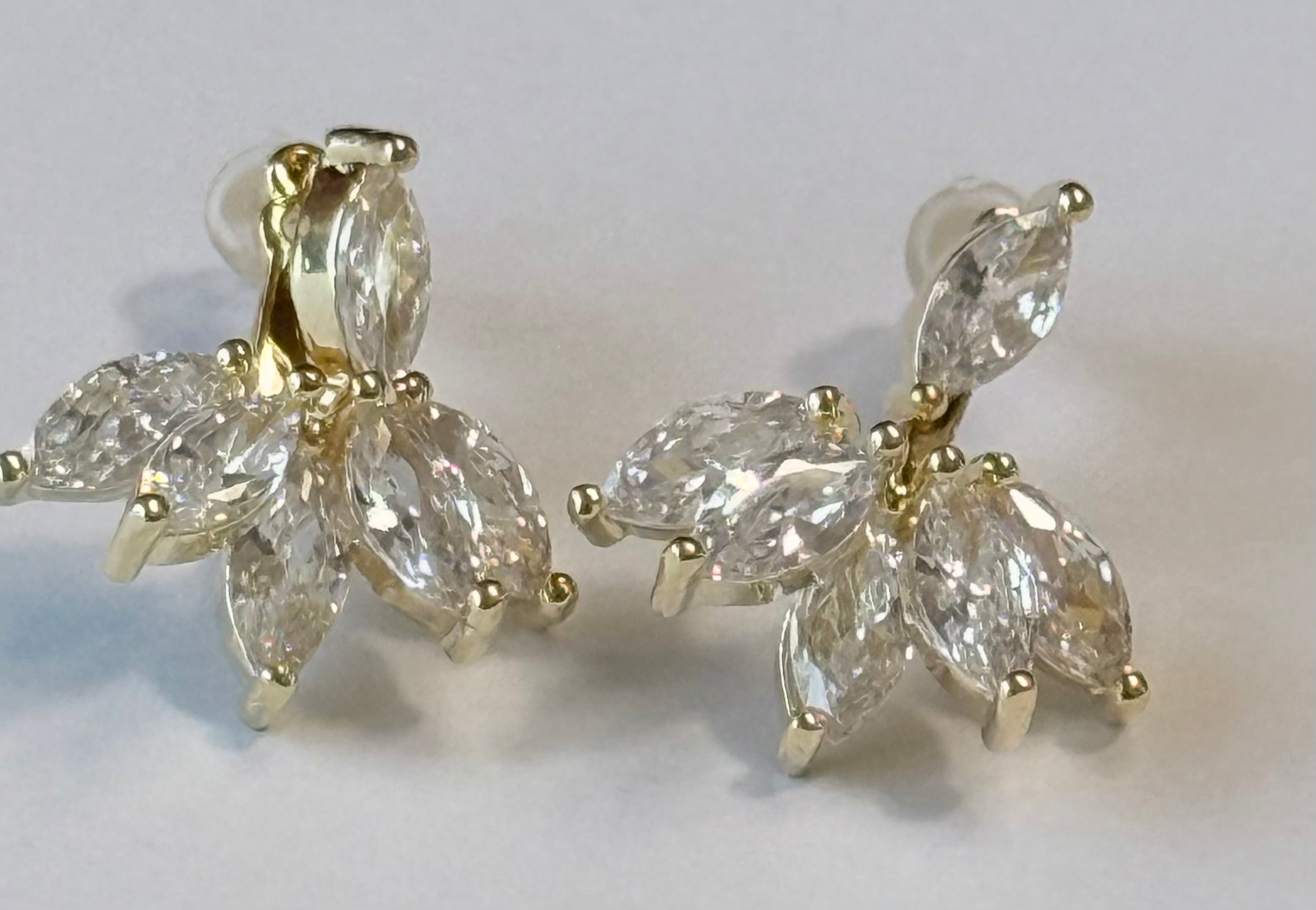 Crystal Leaf Stud Earrings