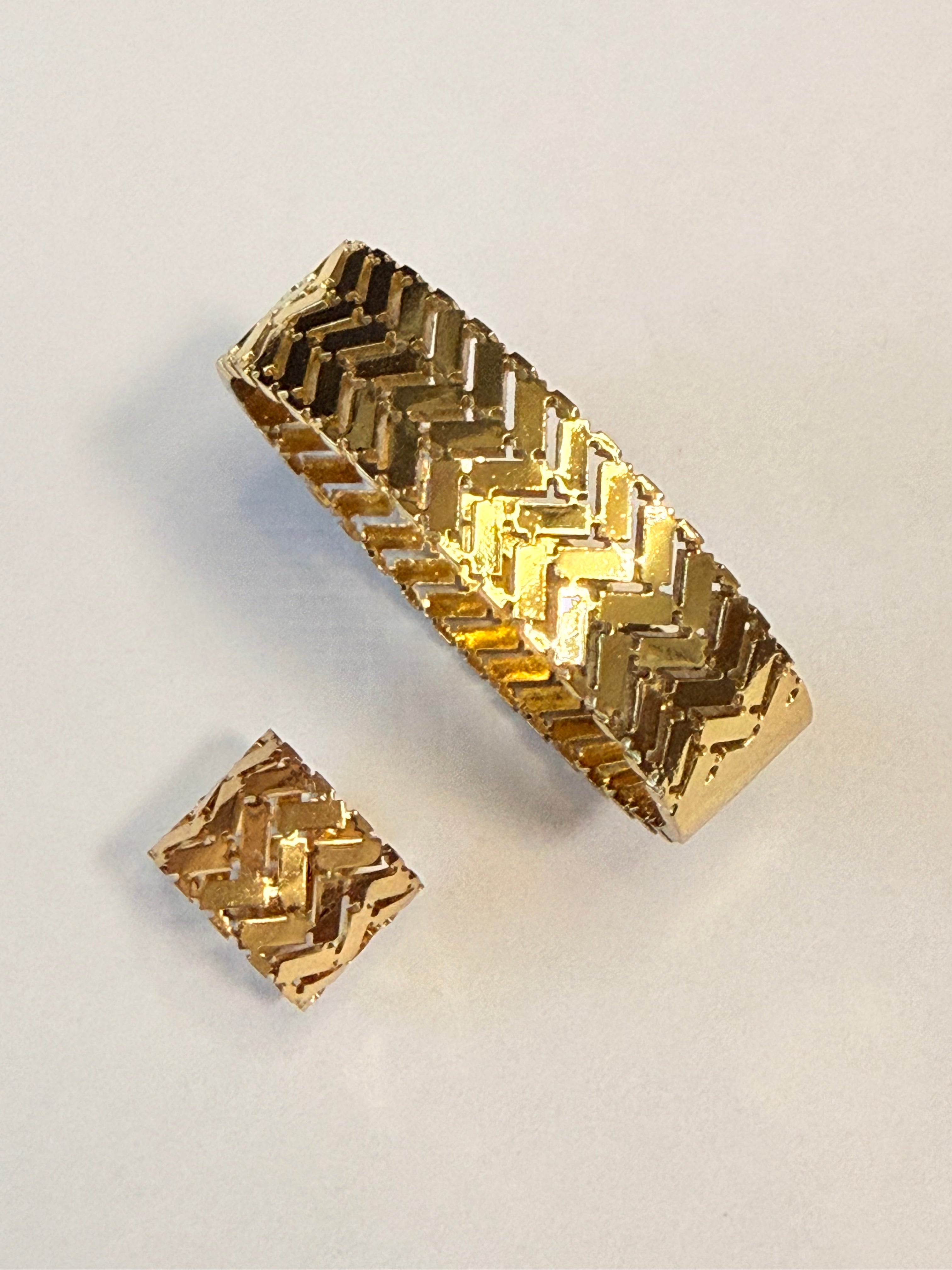Golden Geo Luxe Set (Bracelet + Ring)