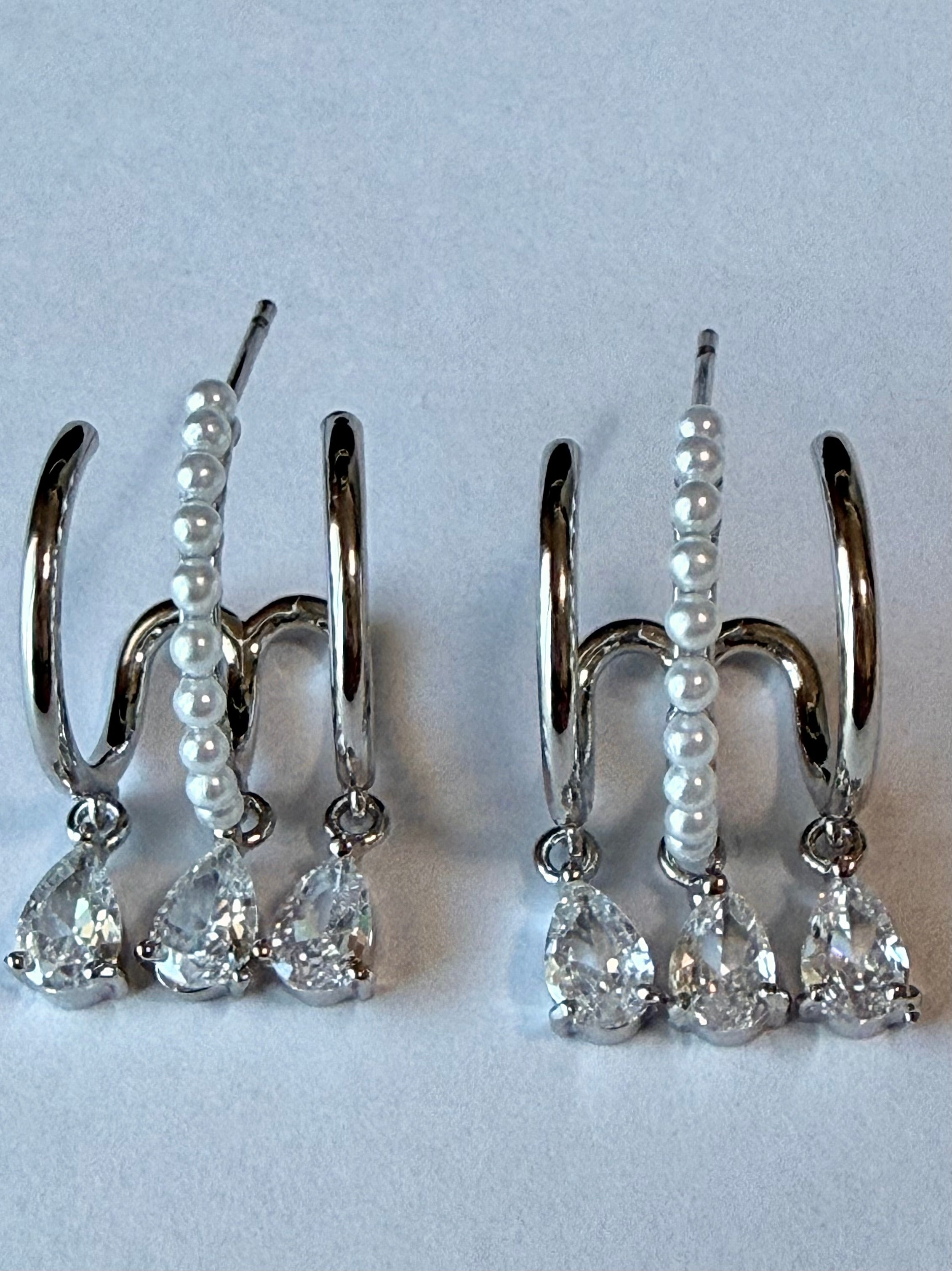 Lunar Pearl Drop Earrings