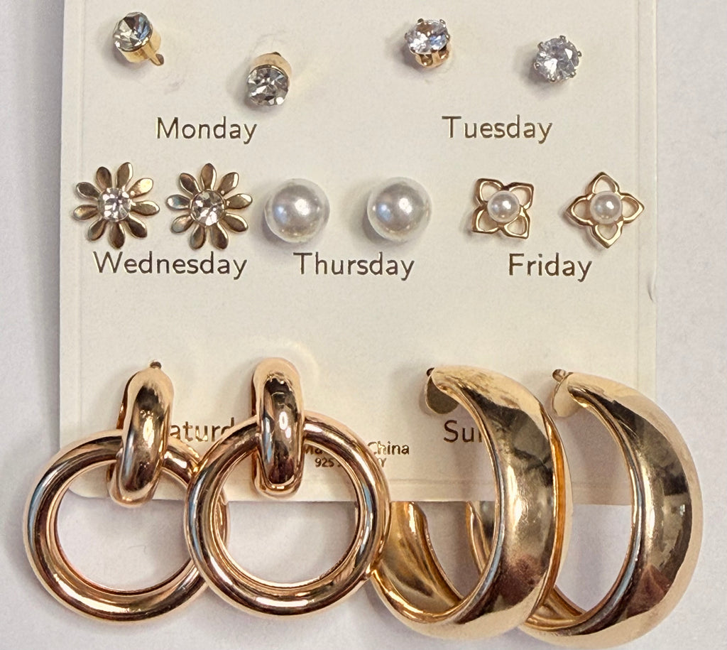 Weekly Style Earring Set (7-Pair Bundle)