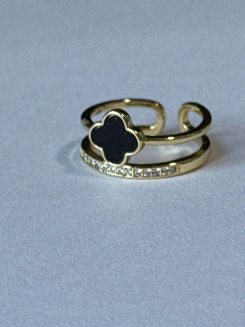 Black Clover Luxe Adjustable Ring