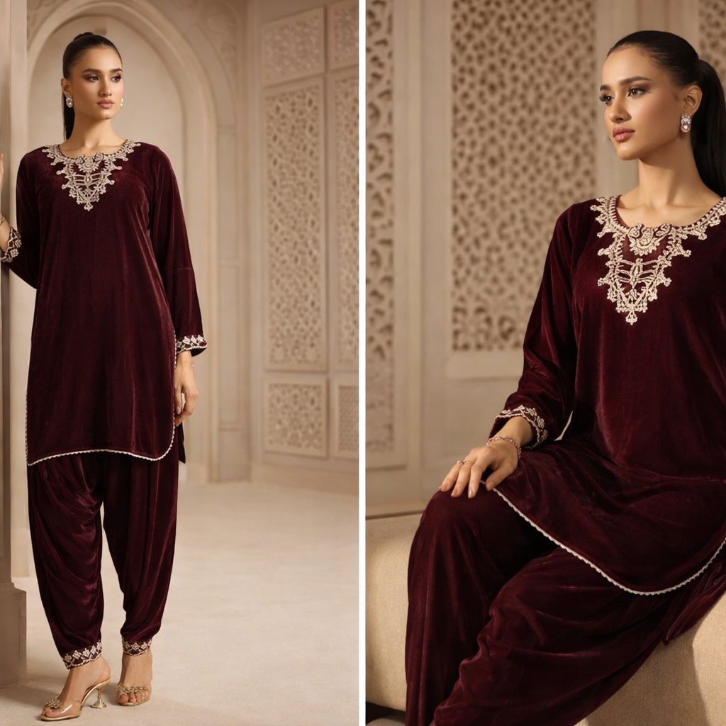 VELVET EDITION 2 PIECES EMBROIDED