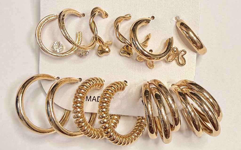 Golden Essentials Hoop Set (6-Pair Bundle)