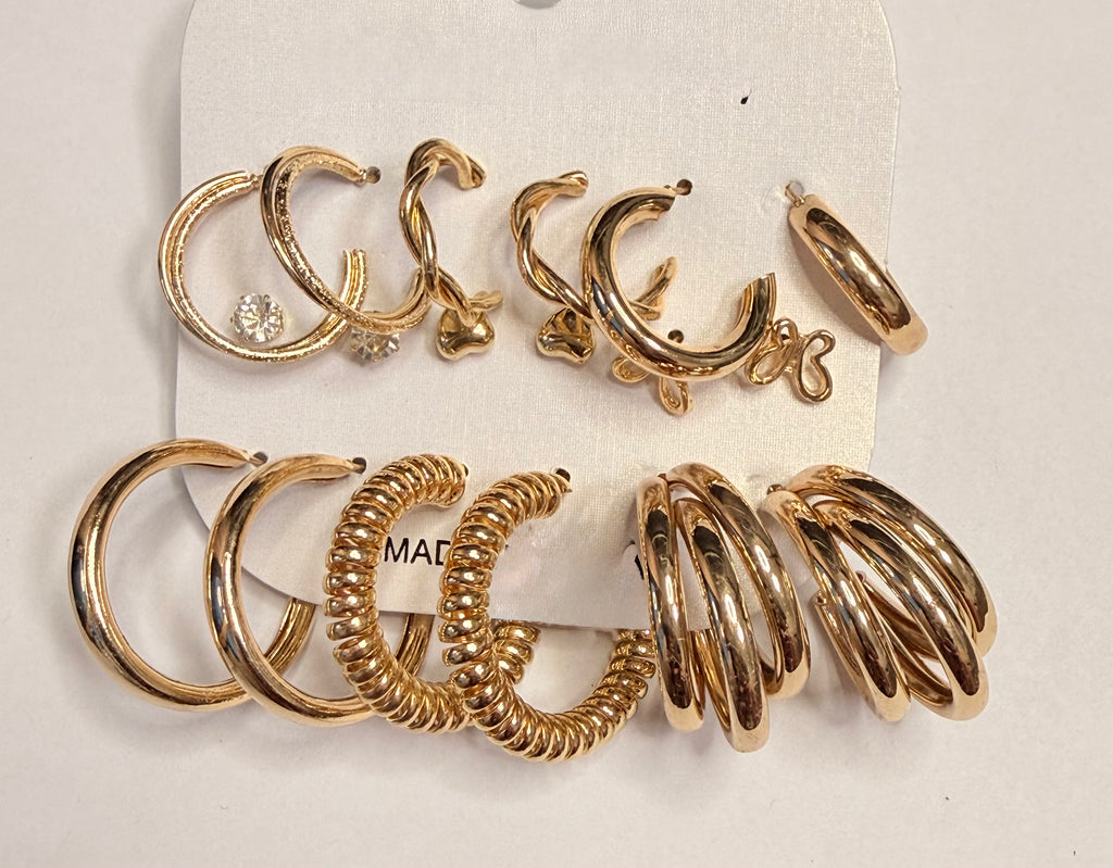 Golden Essentials Hoop Set (6-Pair Bundle)