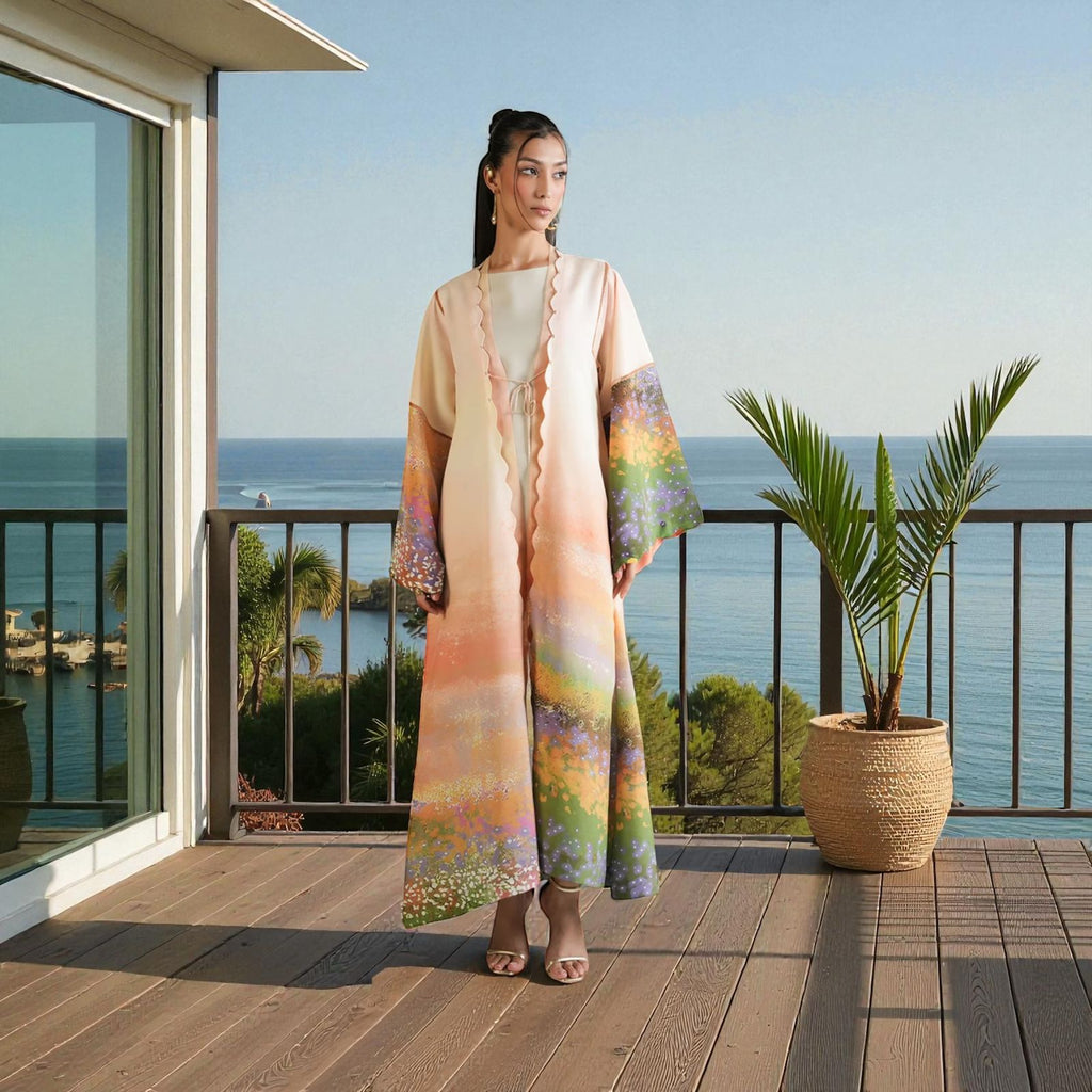 3 pieces long gown suit