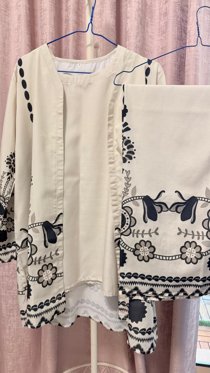 Ivory Noir Modest Co-Ord Set for Women