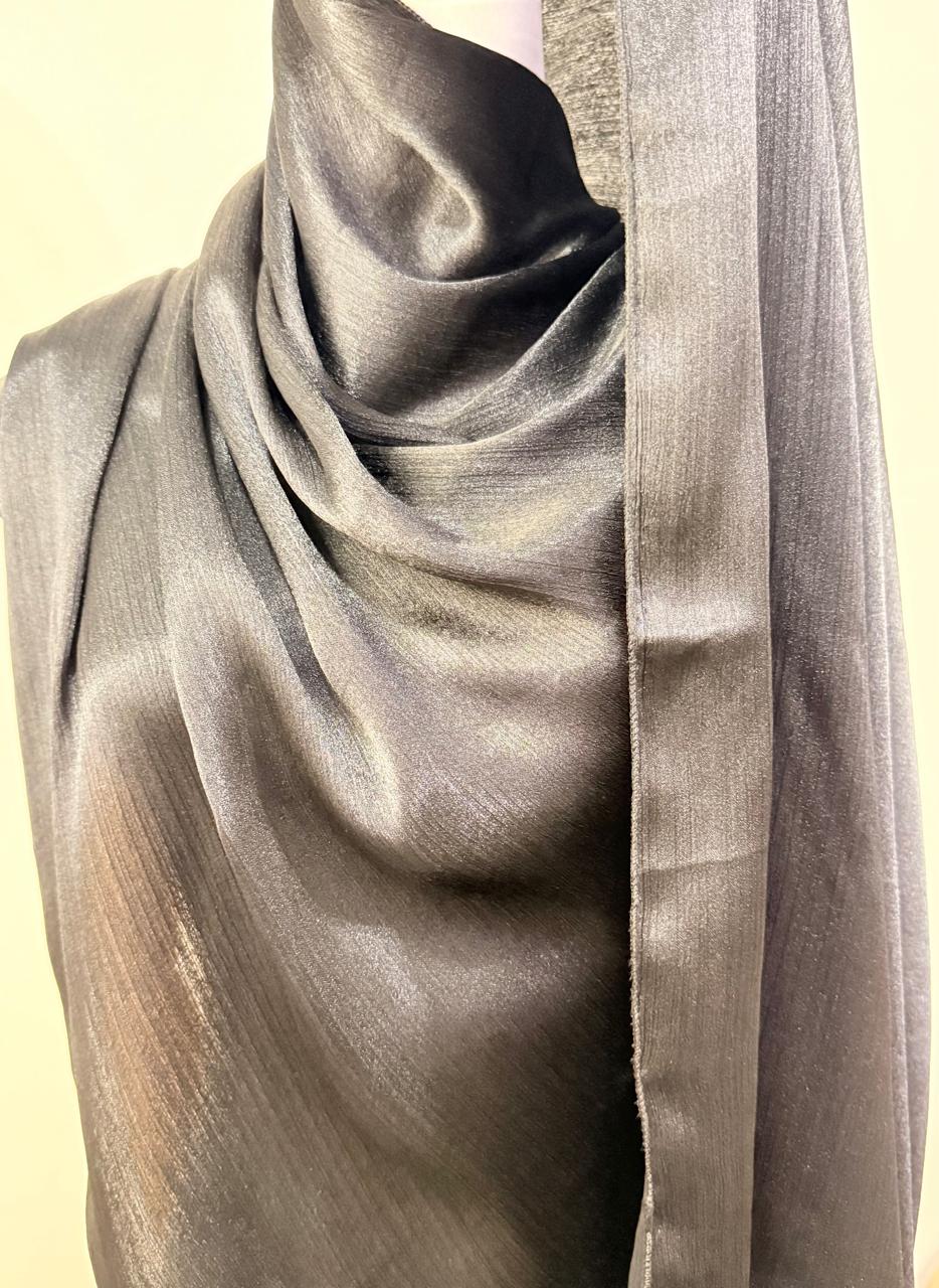 Midnight Silk Crinkle Drape