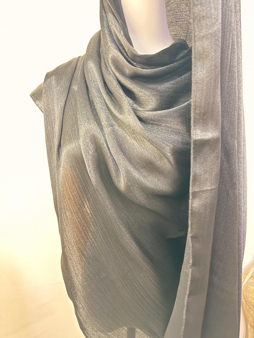 Midnight Silk Crinkle Drape