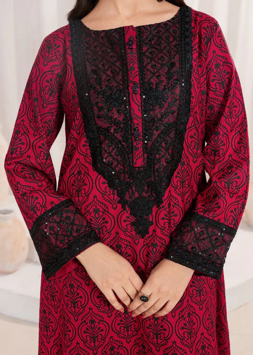 Ruby Lace A-Line Kurta Set