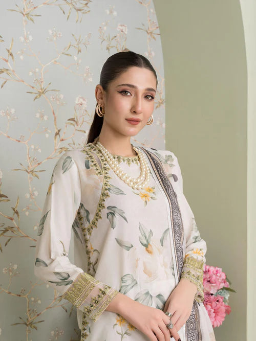 3 peices Ivory Bloom Embroidered Set