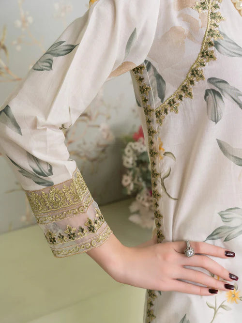 3 peices Ivory Bloom Embroidered Set
