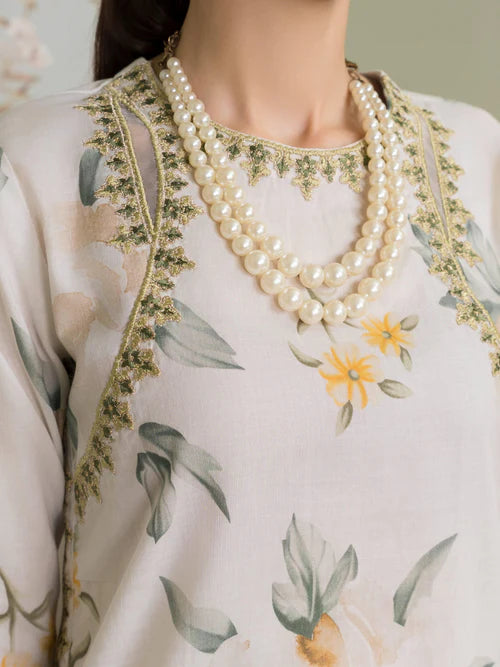 3 peices Ivory Bloom Embroidered Set