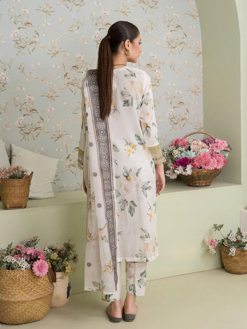 3 peices Ivory Bloom Embroidered Set