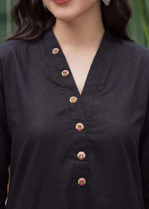 Noir Bloom Embroidered Set